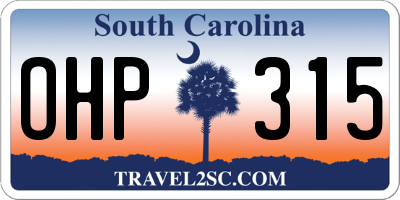 SC license plate OHP315