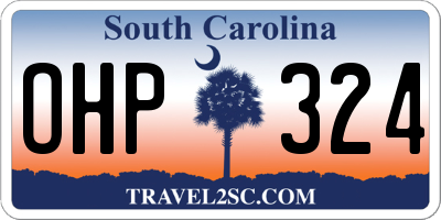 SC license plate OHP324