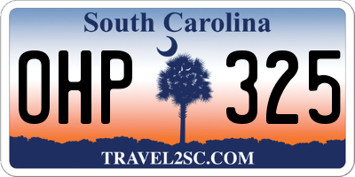 SC license plate OHP325