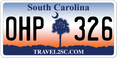 SC license plate OHP326