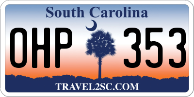 SC license plate OHP353