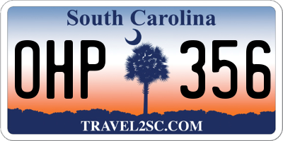 SC license plate OHP356