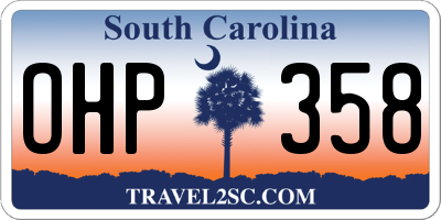 SC license plate OHP358