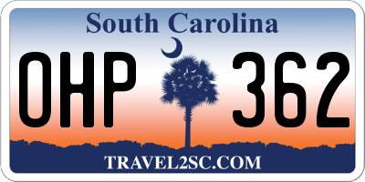 SC license plate OHP362
