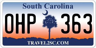 SC license plate OHP363
