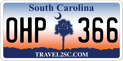 SC license plate OHP366
