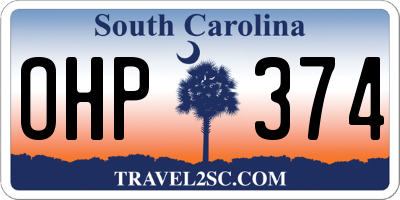 SC license plate OHP374