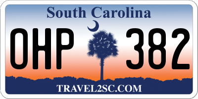 SC license plate OHP382