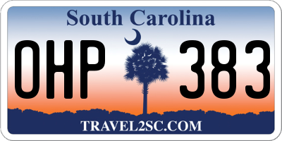 SC license plate OHP383