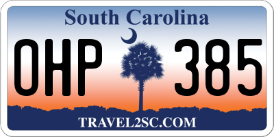 SC license plate OHP385