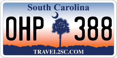 SC license plate OHP388