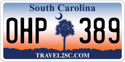 SC license plate OHP389