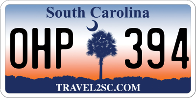 SC license plate OHP394