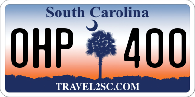 SC license plate OHP400
