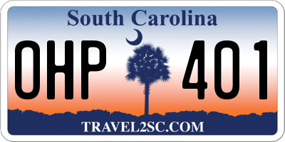SC license plate OHP401