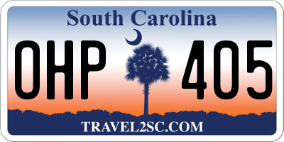 SC license plate OHP405