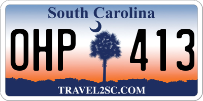 SC license plate OHP413