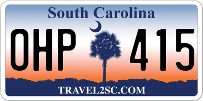 SC license plate OHP415