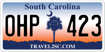 SC license plate OHP423
