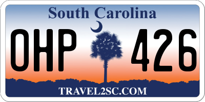 SC license plate OHP426