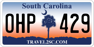 SC license plate OHP429