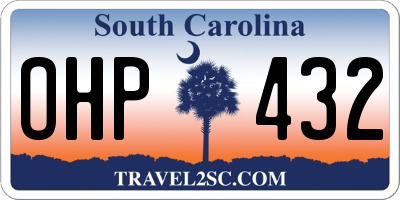 SC license plate OHP432