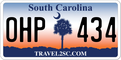 SC license plate OHP434