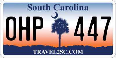 SC license plate OHP447