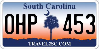 SC license plate OHP453