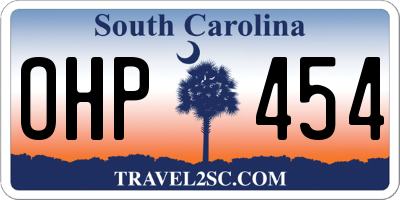 SC license plate OHP454
