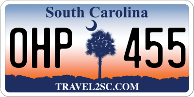 SC license plate OHP455