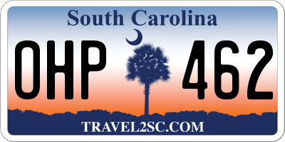 SC license plate OHP462