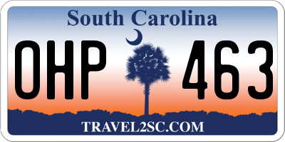 SC license plate OHP463