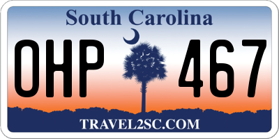 SC license plate OHP467