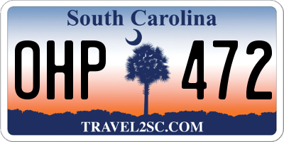 SC license plate OHP472