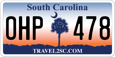 SC license plate OHP478