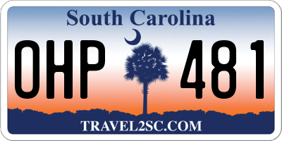 SC license plate OHP481
