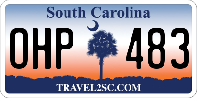 SC license plate OHP483