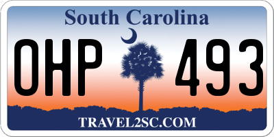 SC license plate OHP493