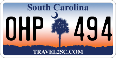 SC license plate OHP494