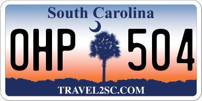 SC license plate OHP504
