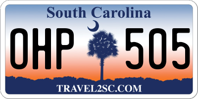 SC license plate OHP505