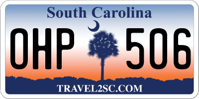 SC license plate OHP506