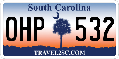 SC license plate OHP532