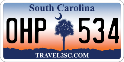 SC license plate OHP534