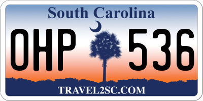 SC license plate OHP536