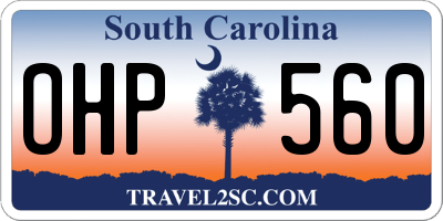 SC license plate OHP560