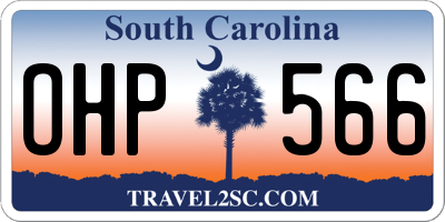 SC license plate OHP566