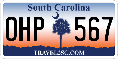 SC license plate OHP567