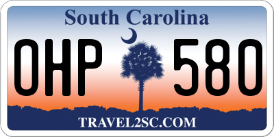 SC license plate OHP580